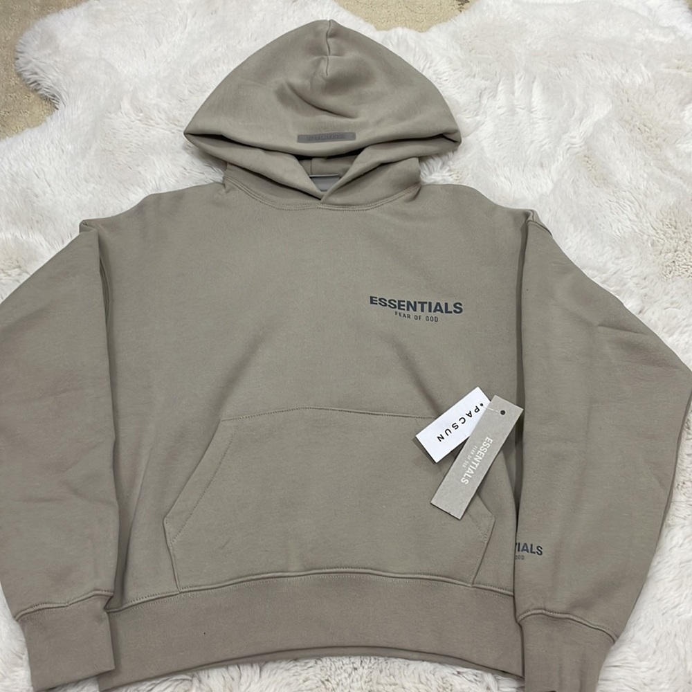Essentials Fear of God Kids Tan Hoodie, Size: Kids Medium 8